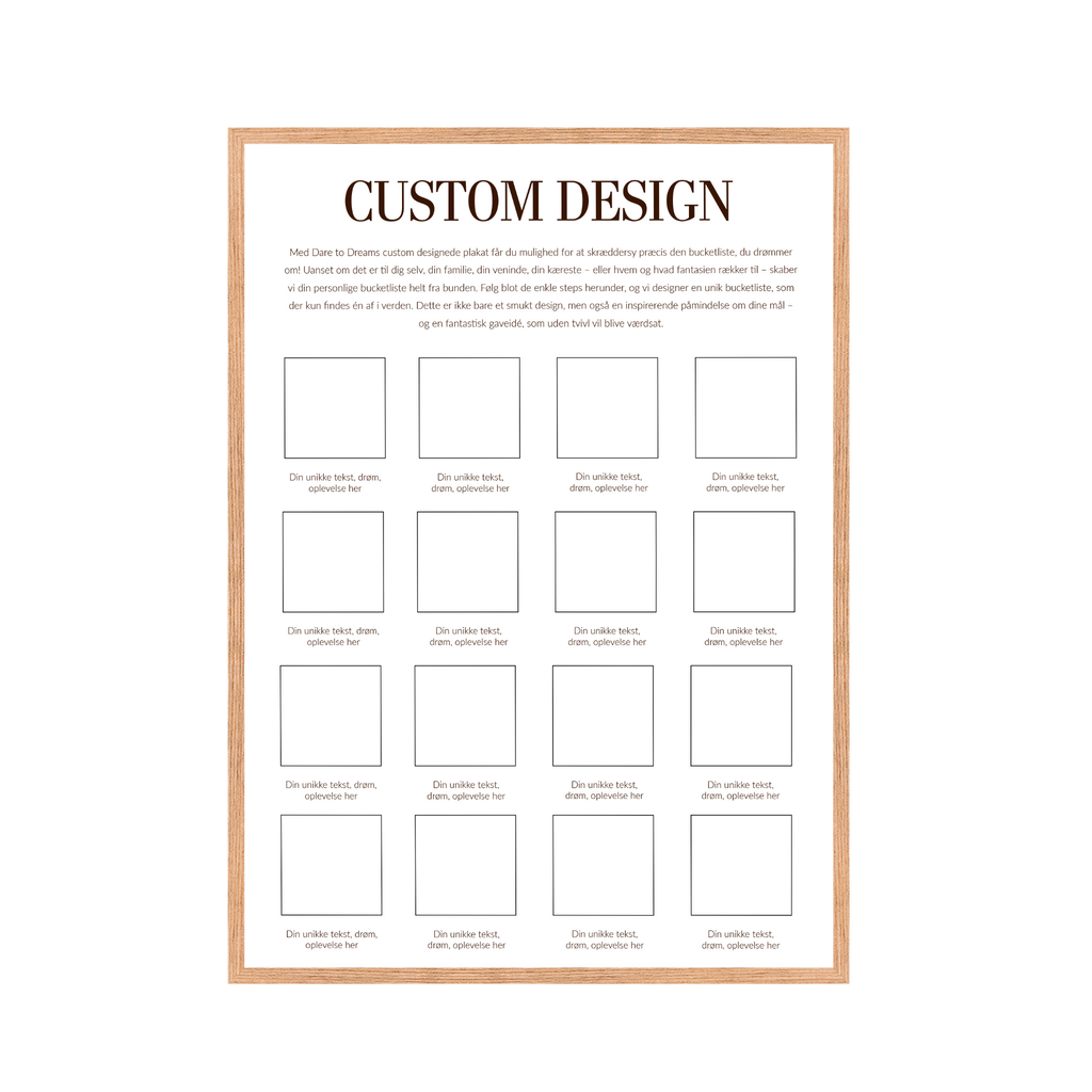 Custom design bucketliste A3